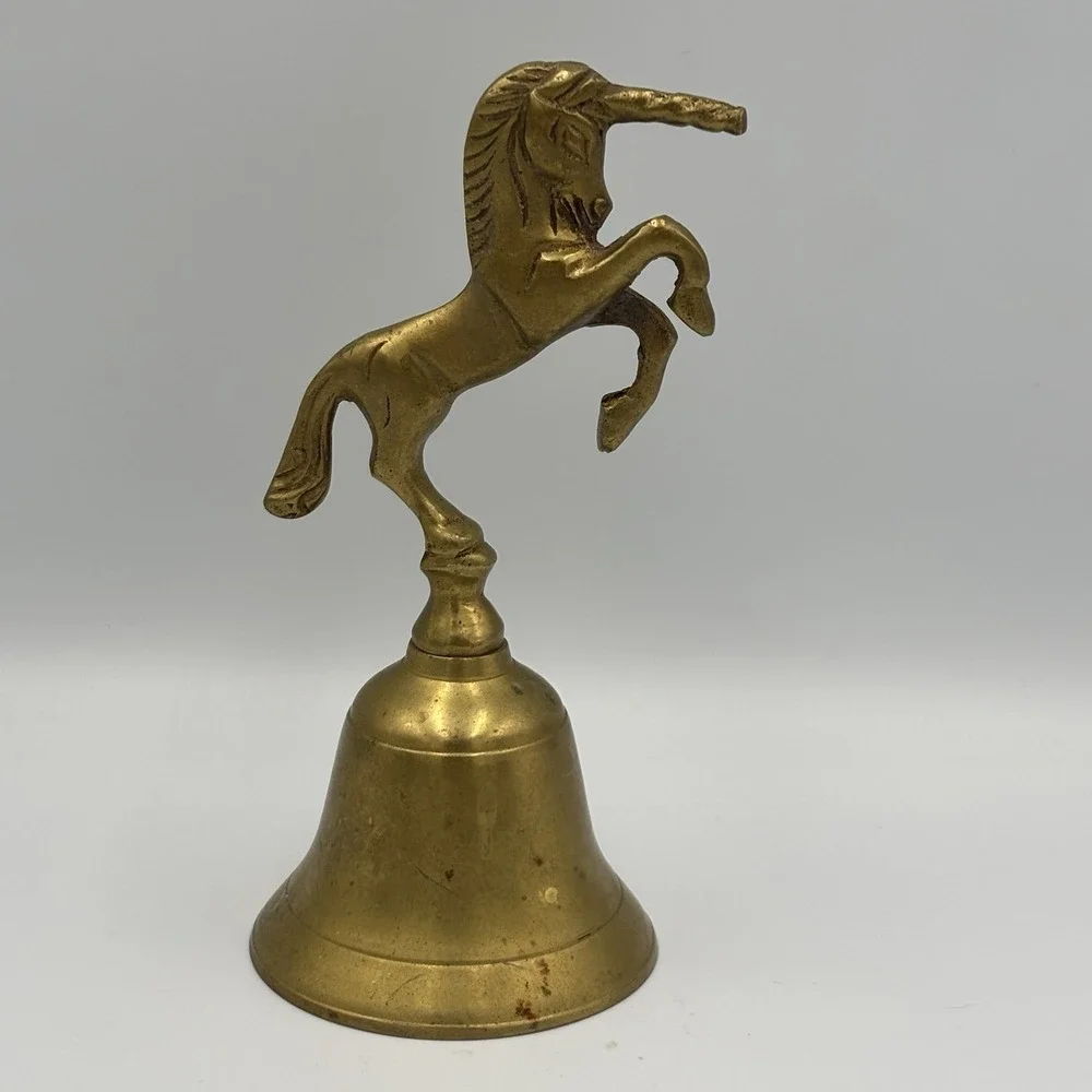 Vintage‎ Brass Bell Unicorn /Horse Fantasy Handle Collectible Vintage Bell